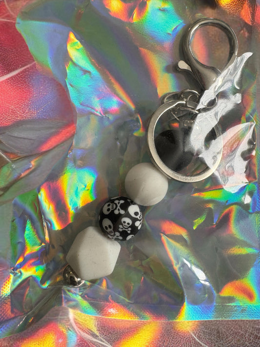 Skeleton beaded keychain