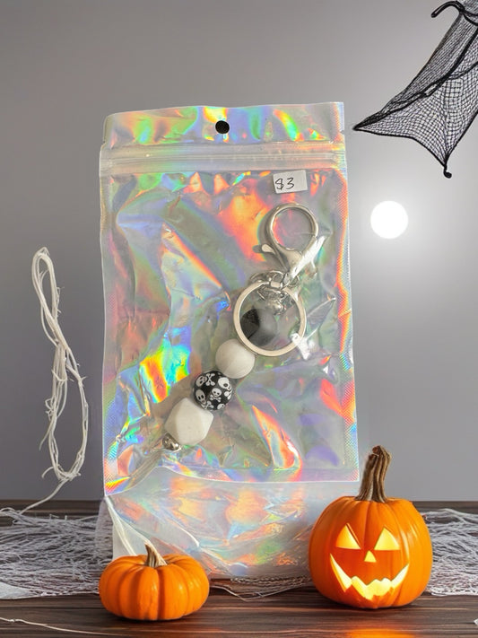 Skeleton beaded keychain