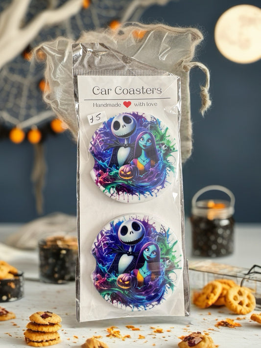 Jack Skeleton ceramic car coasters