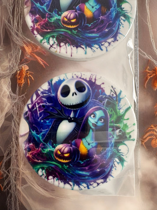 Jack Skeleton ceramic car coasters